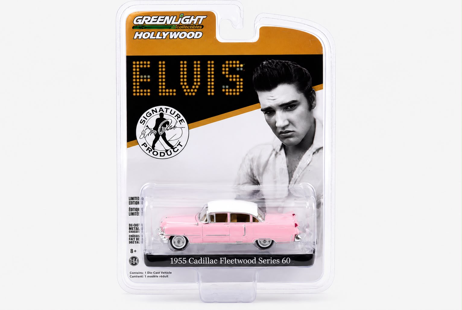 WhatsApp Image 2026-07-15 at 15.49.55 1:64 Greenlight 1955 Cadillac Fleetwood Series 60 Pink Cadillac Elvis Presley 1935-77 - Görsel 1