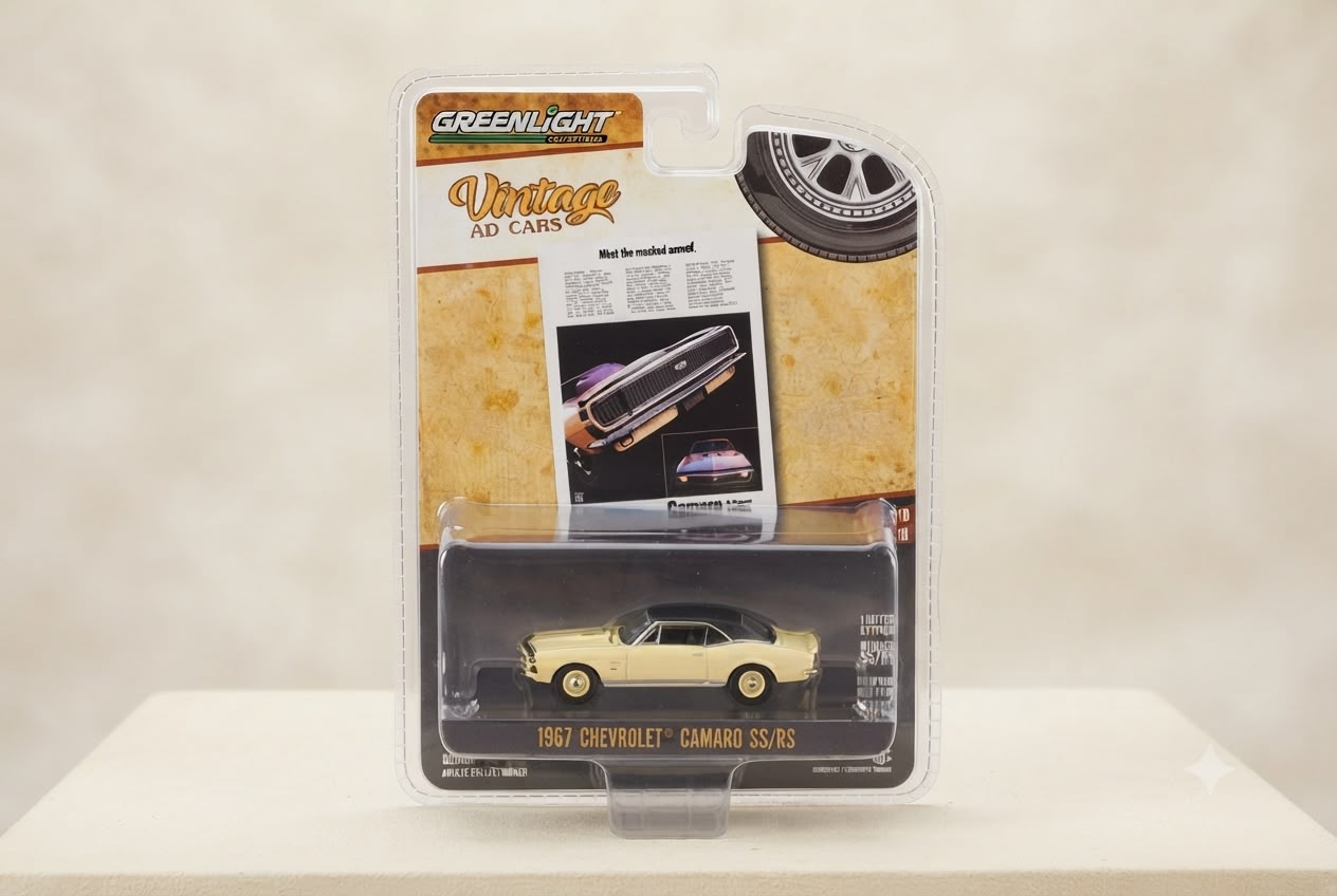WhatsApp Image 2026-07-16 at 22.12.45 Greenlight 1/64 Vintage Ad Cars Series 10- 1967 Chevrolet Camaro SS/RS 39140-C Greenlight - Görsel 1