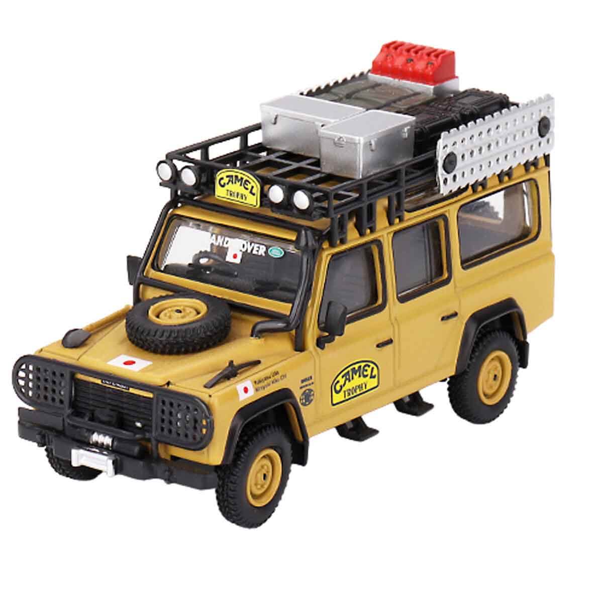 1:64 Mini GT Land Rover Defender 110 1989 Camel Trophy Amazon Team Japan Diecast Model Araba - Görsel 2
